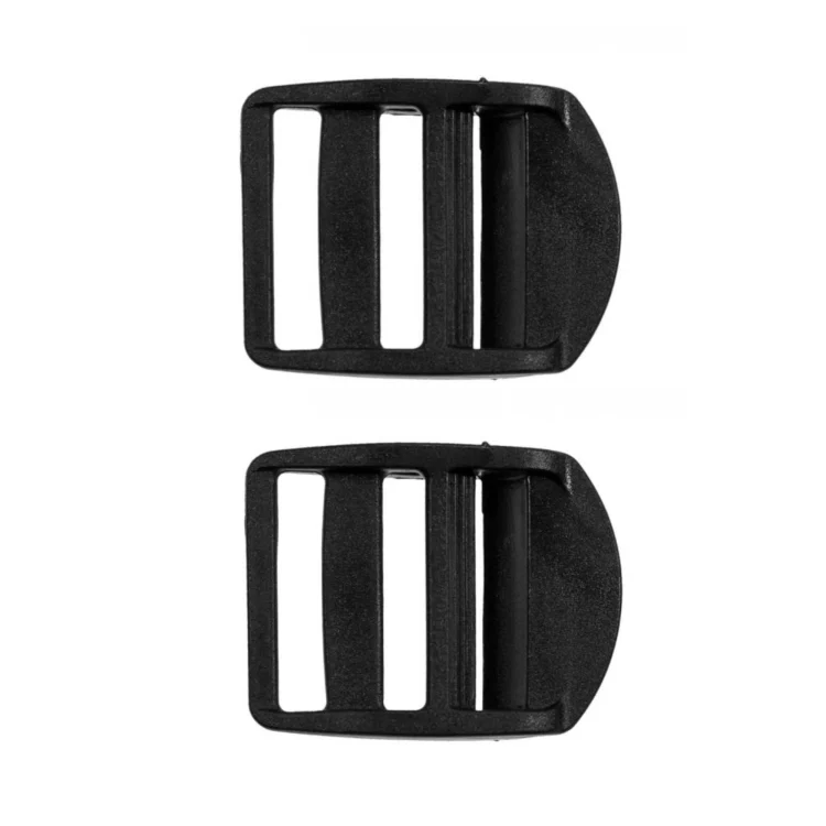 2 Klemm-Leiterschnallen, Gurtversteller 30 mm, schwarz