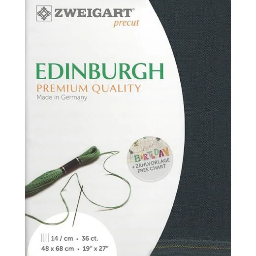 Zweigart Edinburgh 35ct - Farbe 7026 schiefer (Precut 48x68 cm)
