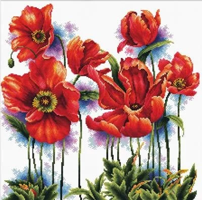Lovely Poppies - Needleart World (Stickpackung)