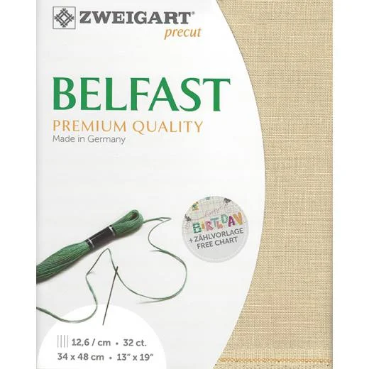 Zweigart Belfast 32ct - 233 hellbeige (Precut)