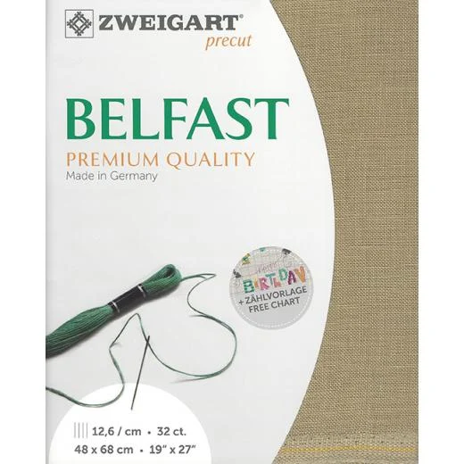 Zweigart Belfast 32ct - 323 hellkhaki (Precut)