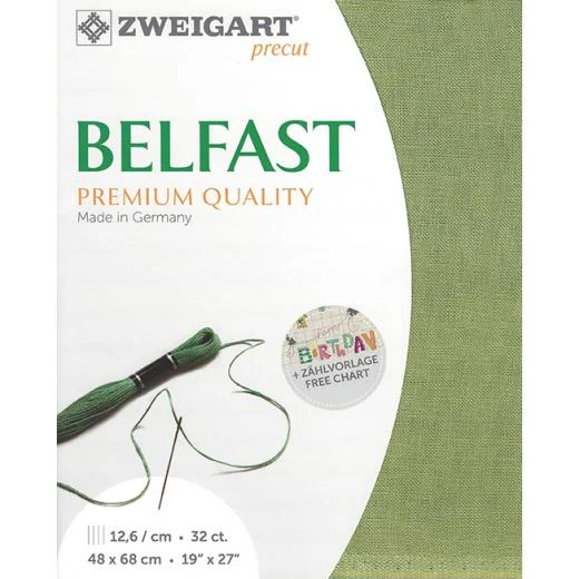 Zweigart Belfast 32ct - 6016 moosgrün (Precut)