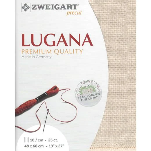 Zweigart Lugana 25ct - 253 mittelbeige (Precut)
