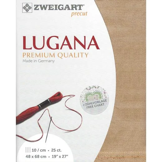 Zweigart Lugana 25ct - 3009 vintage milchkaffee (Precut)