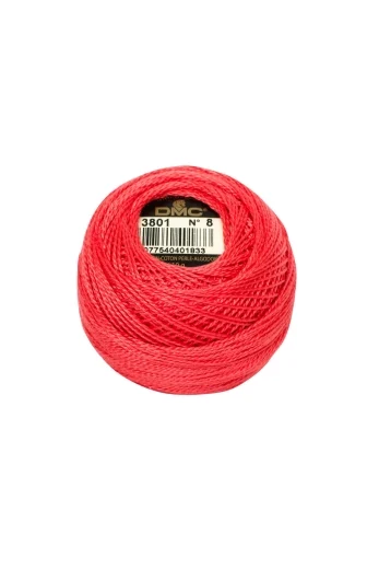 DMC Perlgarn Stärke 8 - 80 m – 3801 melone sehr dunkel