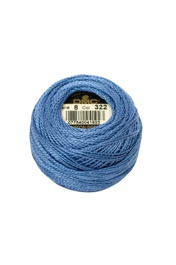 DMC Perlgarn Stärke 8 - 80 m – 322 babyblau