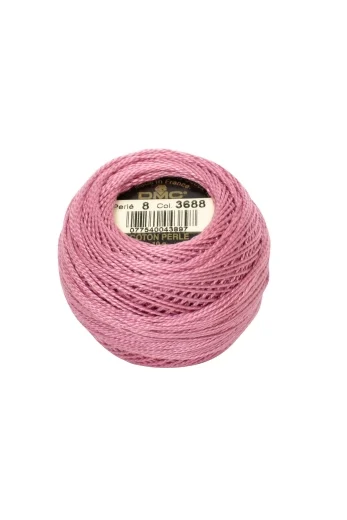 DMC Perlgarn Stärke 8 - 80 m – 3688 malve mittel