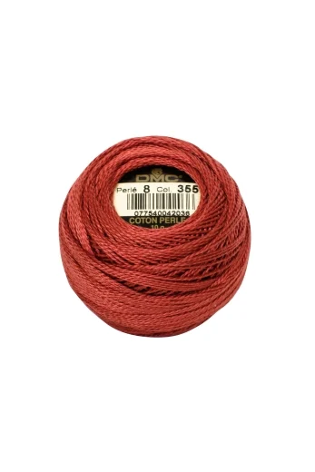 DMC Perlgarn Stärke 8 - 80 m – 355 terracotta dunkel