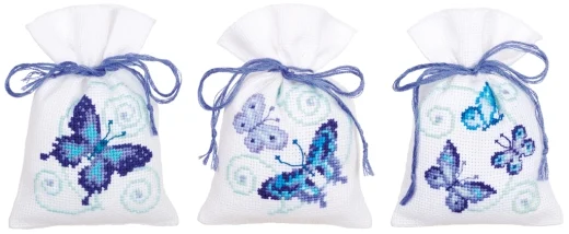 Vervaco - Geschenksäckchen Schmetterlinge 3er-Set