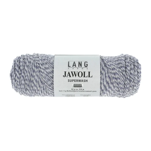 Lang Yarns Jawoll uni Sockenwolle 4-fach - blau-hellgrau mouliné