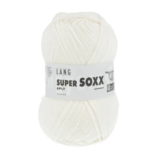 Super Soxx 6-fach Sockenwolle Lang Yarns - weiß