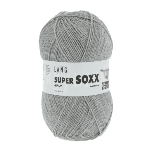Super Soxx 6-fach Sockenwolle Lang Yarns - grau mélange