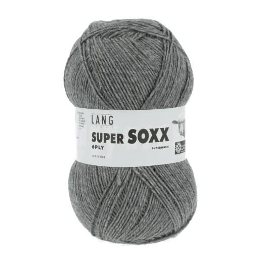 Super Soxx 6-fach Sockenwolle Lang Yarns - dunkelgrau mélange
