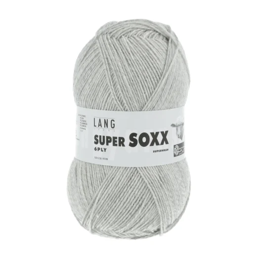 Super Soxx 6-fach Sockenwolle Lang Yarns - hellgrau mélange