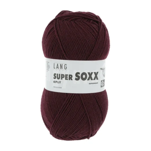 Super Soxx 6-fach Sockenwolle Lang Yarns - bordeaux