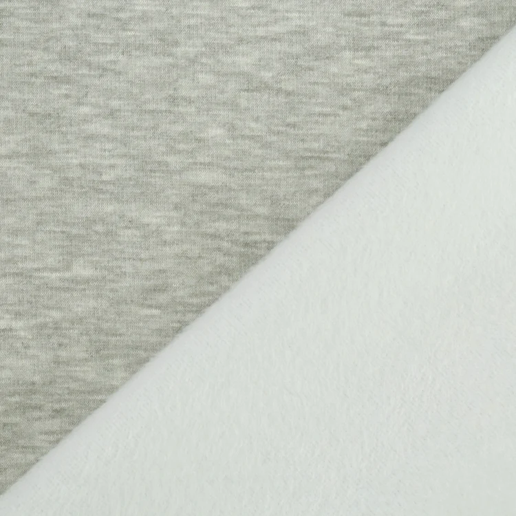 Alpenfleece / Sweat uni, hellgrau meliert