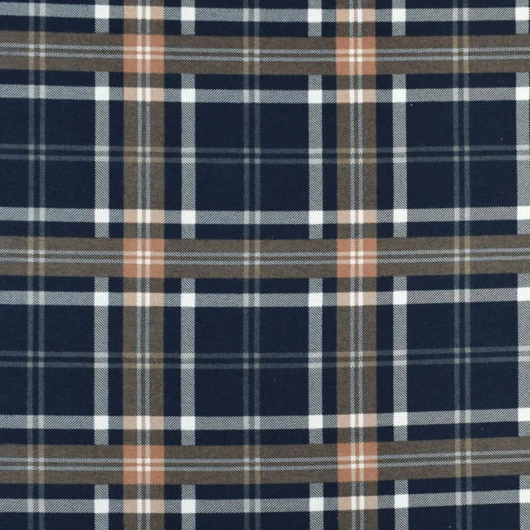 Baumwoll Flanell Checks, dunkelblau