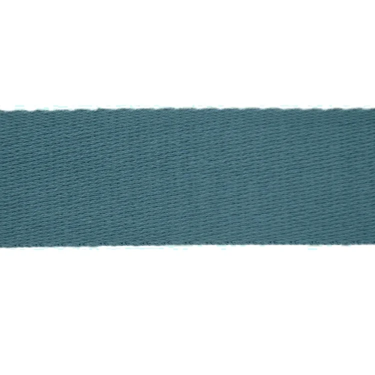 Baumwoll-Gurtband uni stahlblau 38 mm