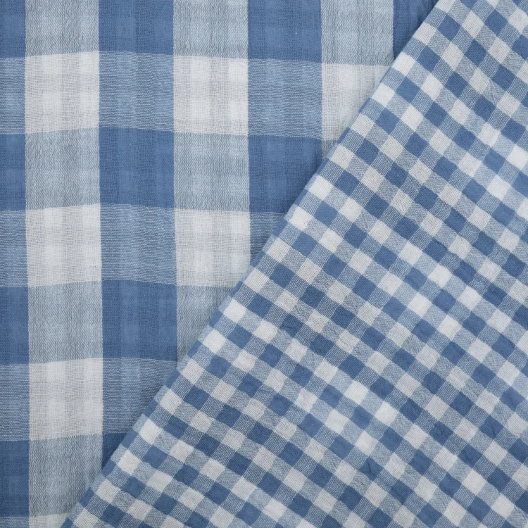 Baumwoll Musselin Double Face Kiara, jeansblau