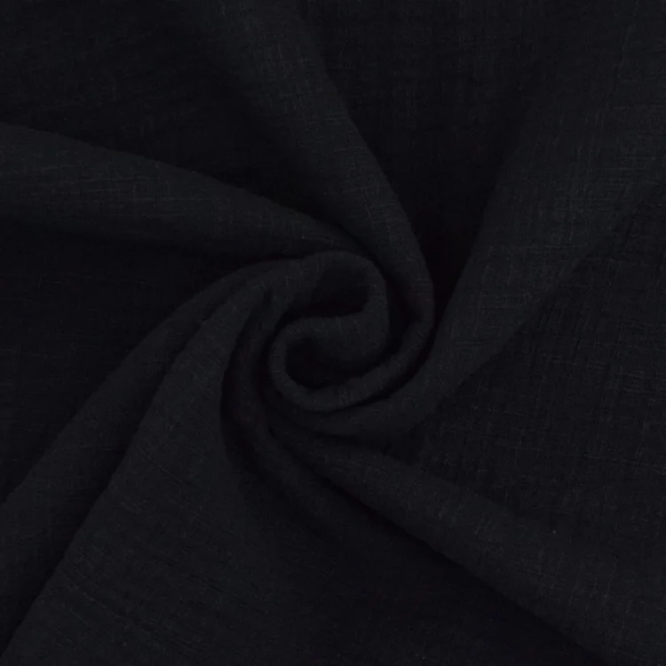 Baumwoll Musselin Leinenlook, schwarz