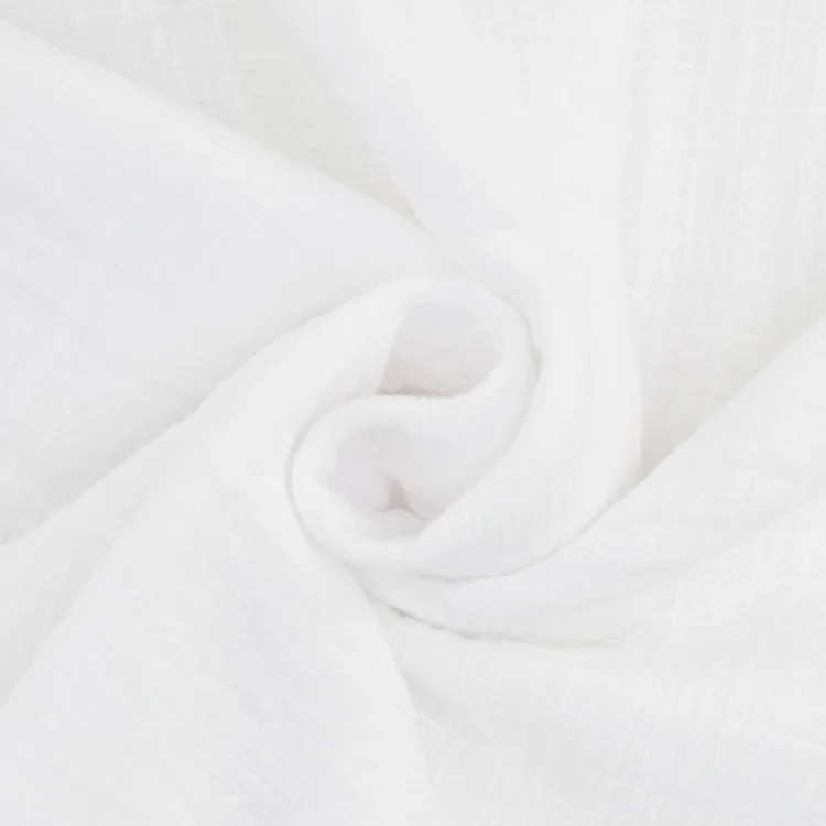 Baumwoll Musselin Leinenlook, weiss