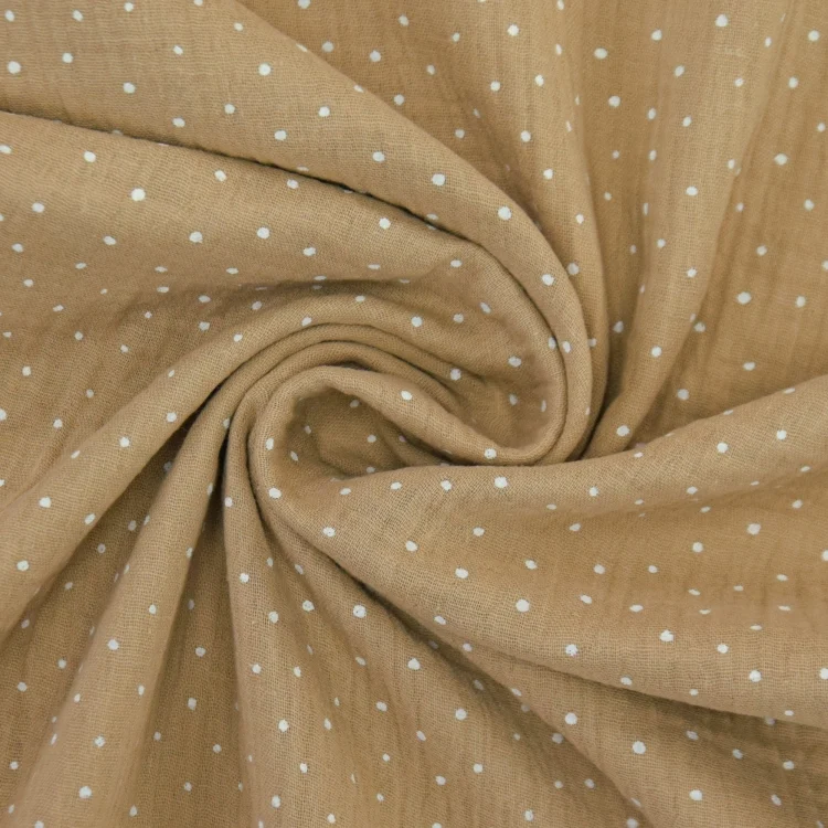 Baumwoll Musselin Little Dots, beige