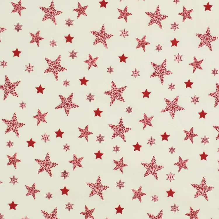 Baumwoll Popeline Christmas star, vanille