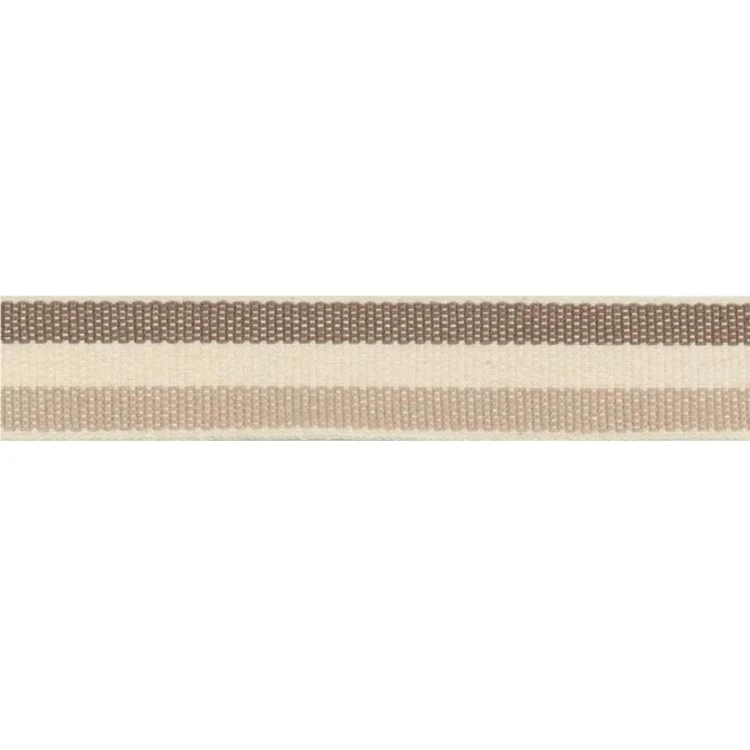 Baumwoll Zierband Streifen 15 mm, beige- braun