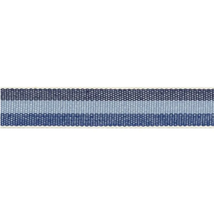 Baumwoll Zierband Streifen 15 mm, blau