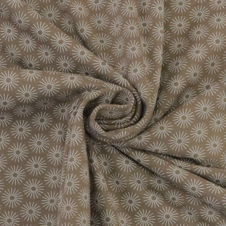 Baumwolljersey Blumenschirmchen, taupe