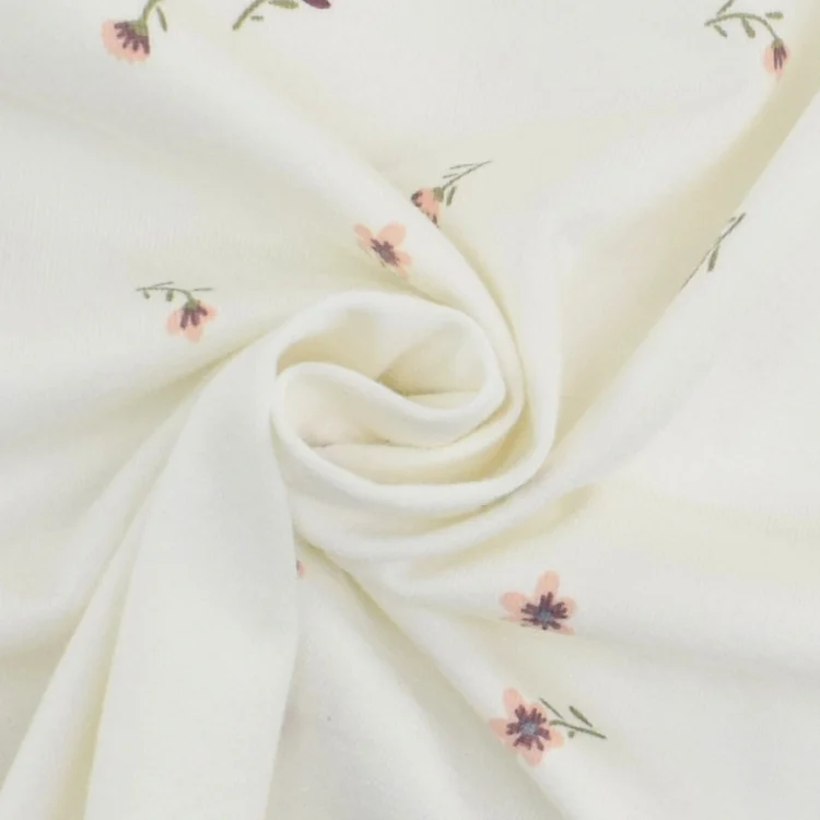 Baumwolljersey Flores, wollweiss