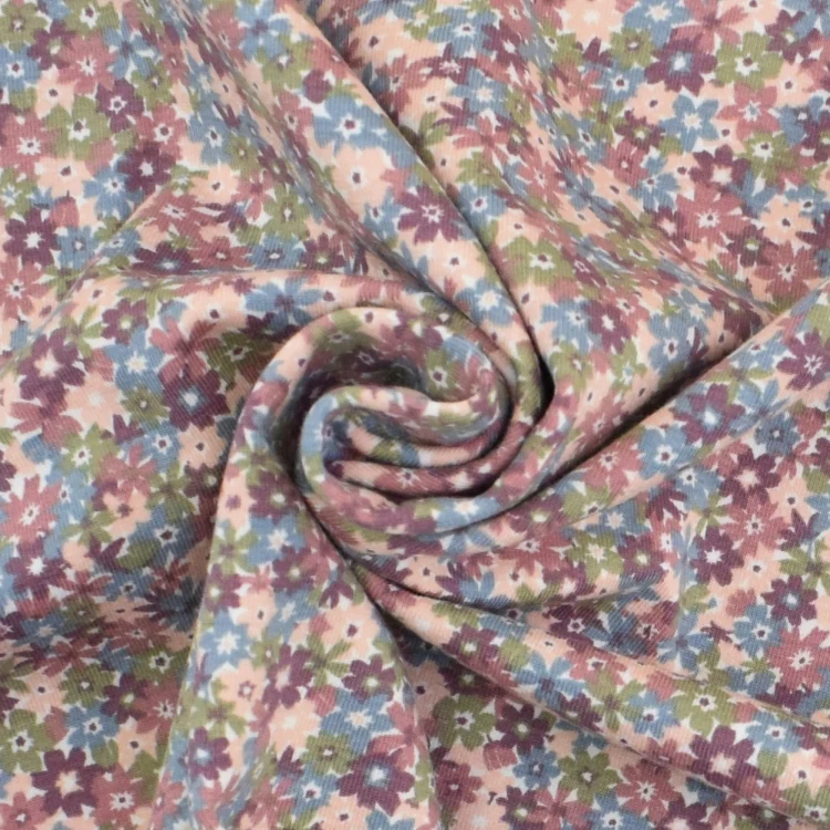 Baumwolljersey Flower Confetti, malve