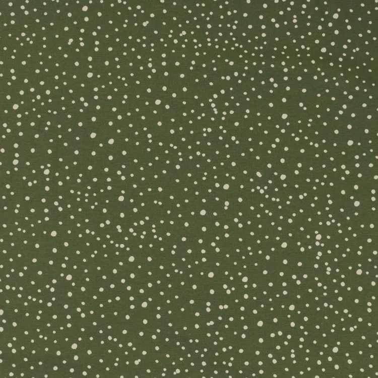 Baumwolljersey Flying Dots, olivgrün