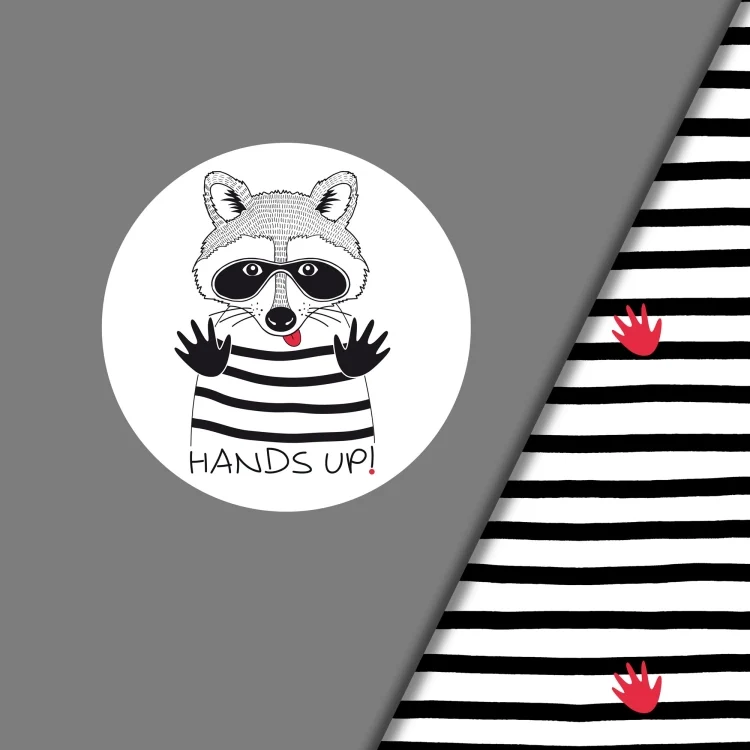 Baumwolljersey Malomi Panel Waschbär Hands Up 150 x 65 cm