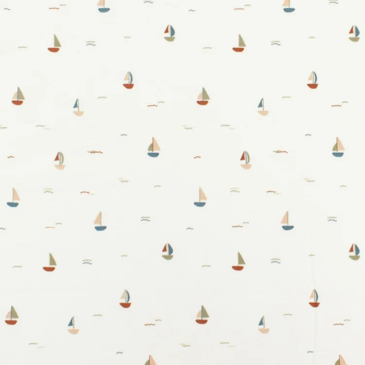 Baumwolljersey Sailboat, wollweiss