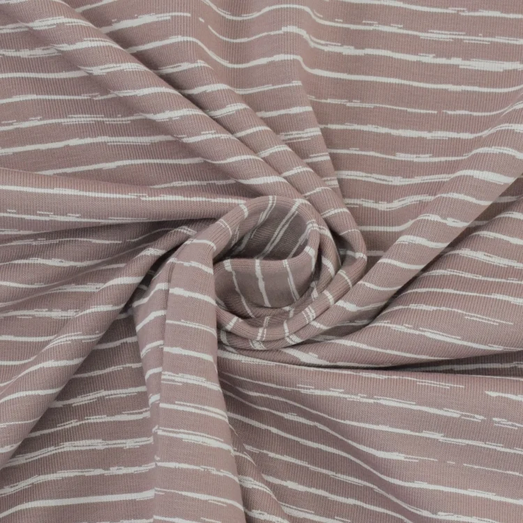 Baumwolljersey Scratchy Stripes, altflieder