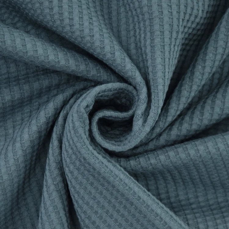 Baumwollwaffeljersey uni, jeansblau