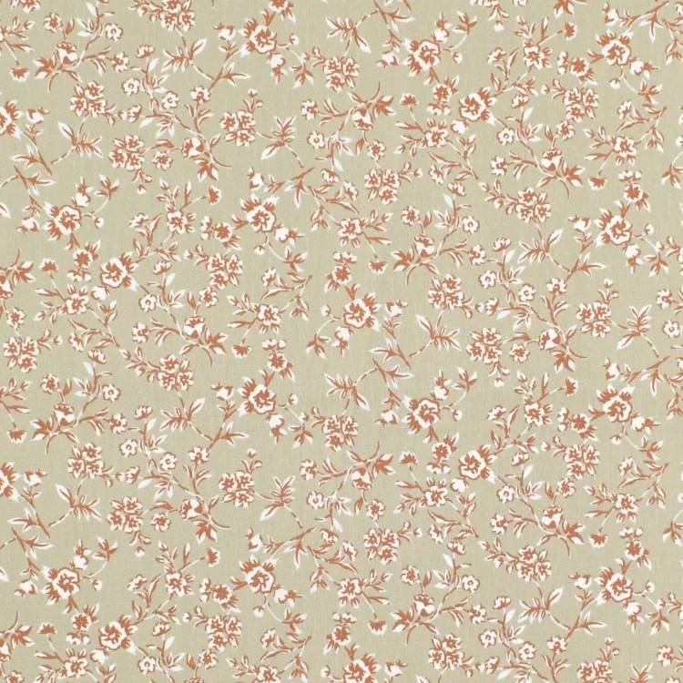 Beschichtete Baumwolle Small Flowers, beige