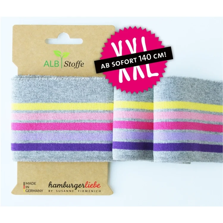 Bio Bündchen Albstoffe Hamburger Liebe Cuff me College XXL Rainbow 3