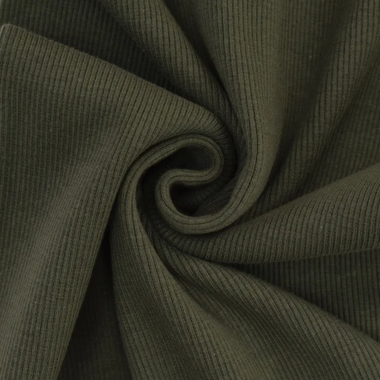 Bündchenstoff gerippt khaki