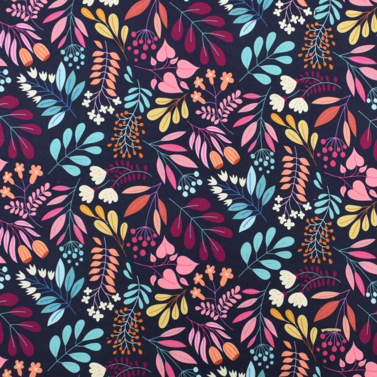 Canvas Albstoffe Hamburger Liebe Glossy Leaves, marine