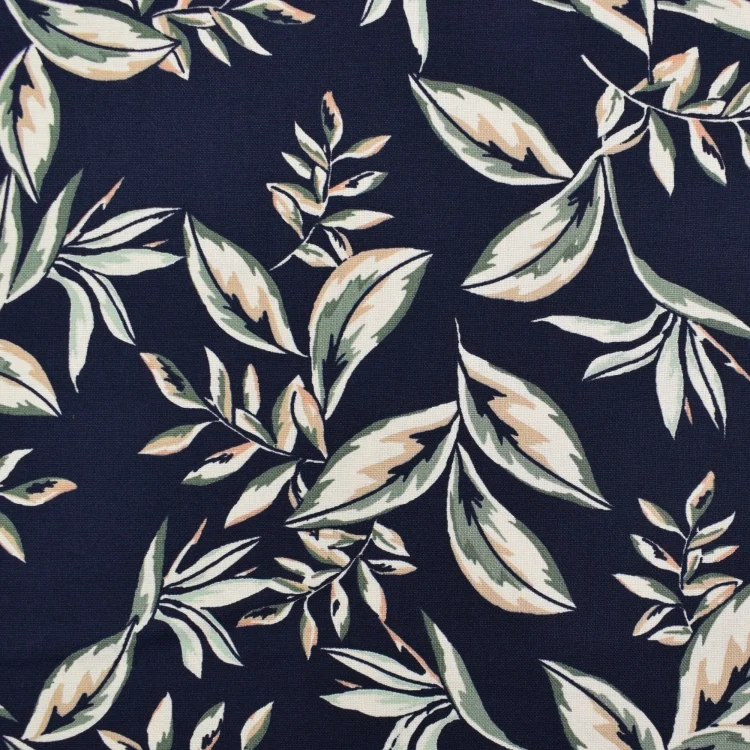 Dekostoff Canvas Leaves, marine