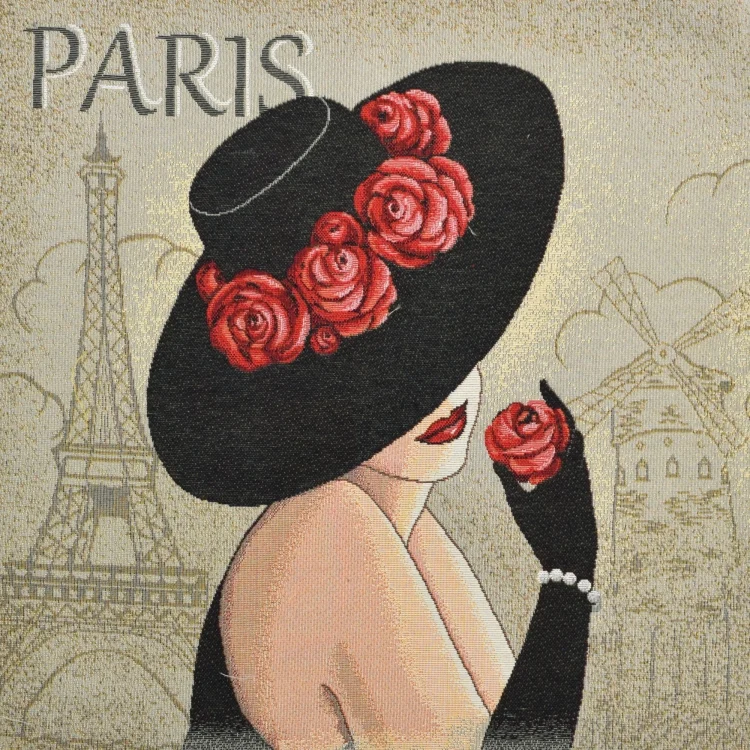 Dekostoff Gobelinstoff Panel French Girl, 46 x 46 cm