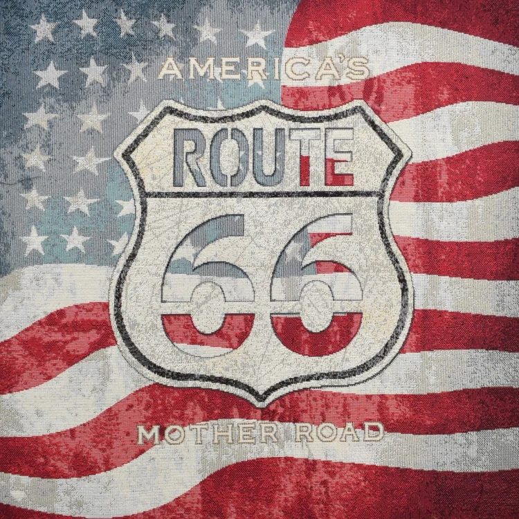 Dekostoff Gobelinstoff Panel Route 66, 46 x 46 cm