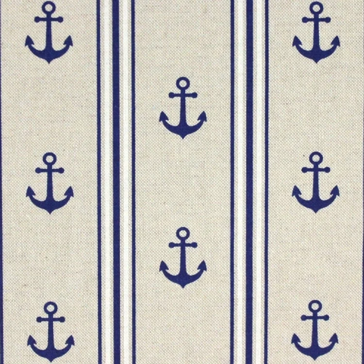 Dekostoff Halbpanama Anker und Streifen