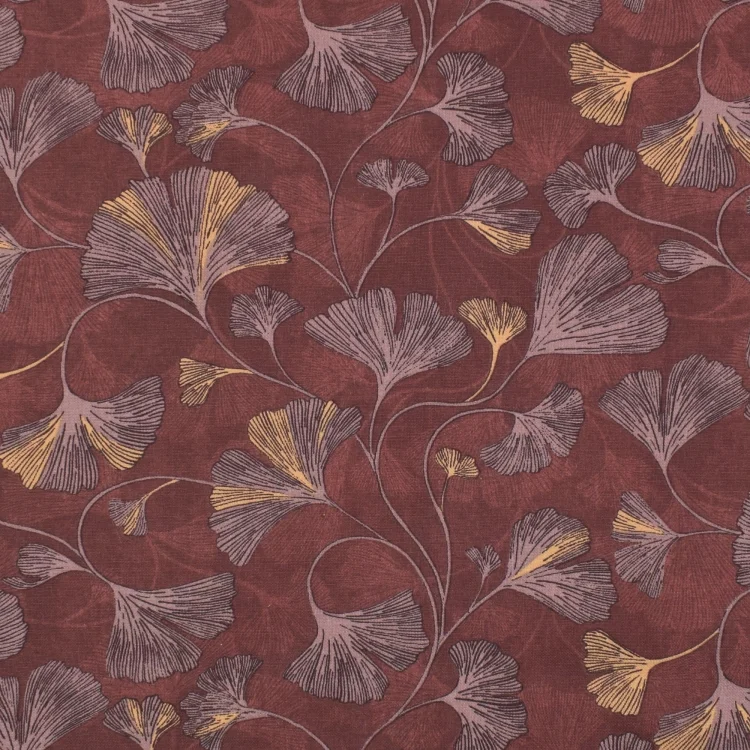 Dekostoff Halbpanama Ginkgo, bordeaux
