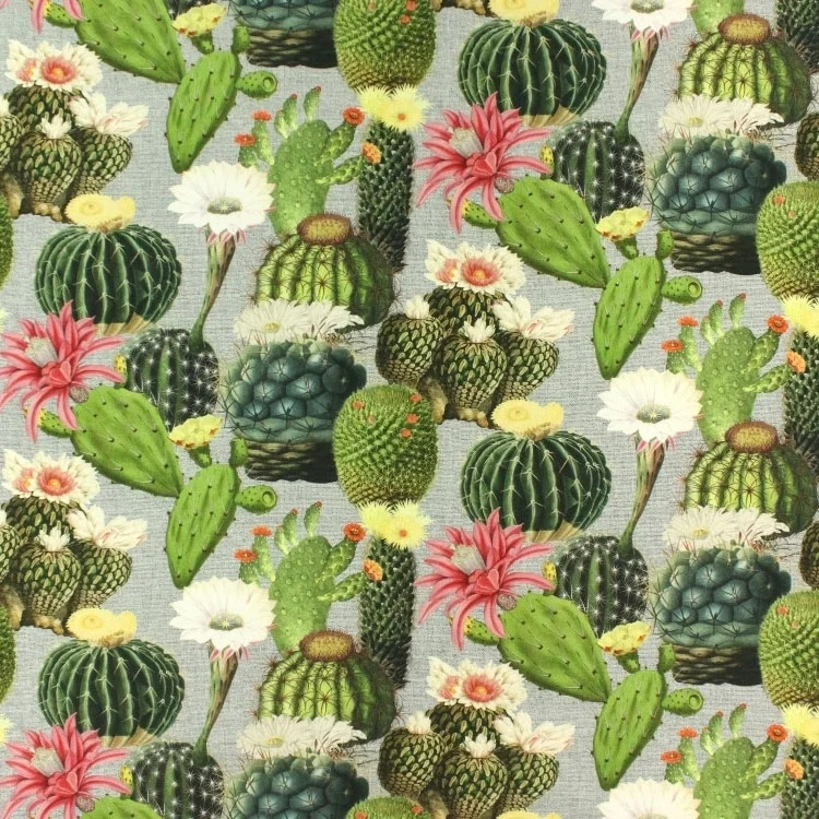 Dekostoff Halbpanama Kakteen, Digitaldruck
