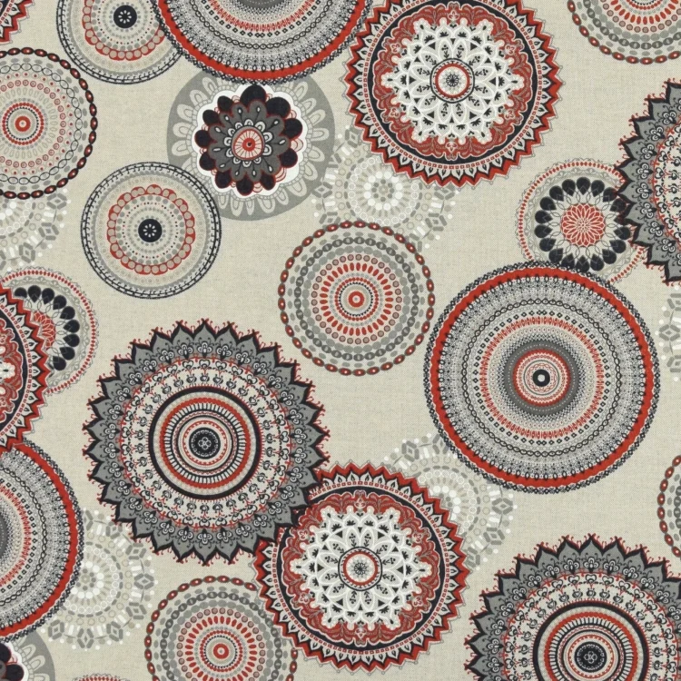 Dekostoff Halbpanama Mandala, rot