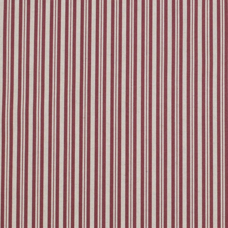 Dekostoff Halbpanama Stripe Scene, natur- weinrot