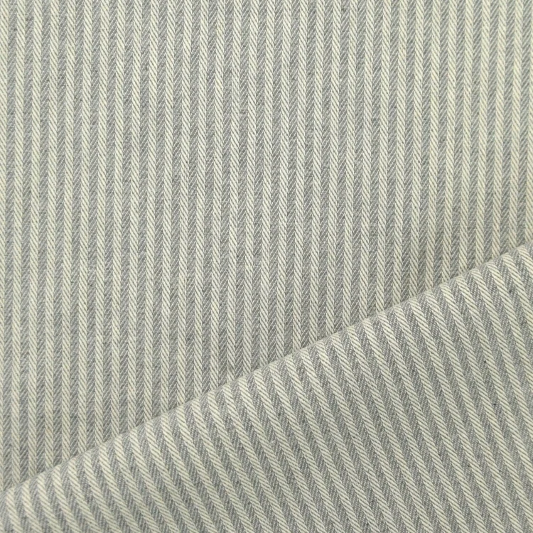 Dekostoff Jacquard Doubleface Dobby Streifen, grau